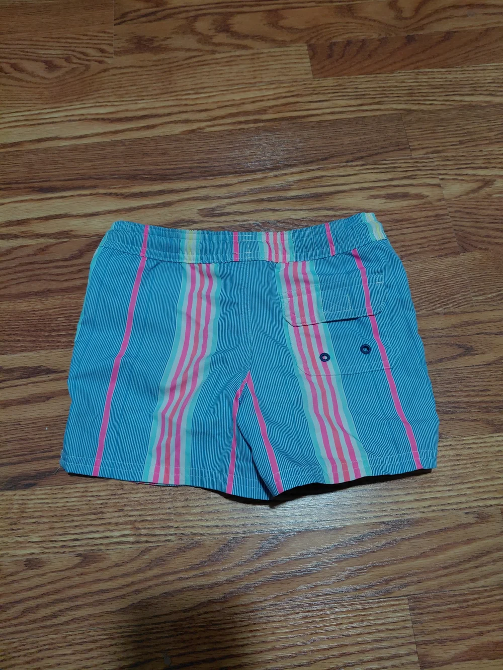 Vineyard Vines Swim Trucks Kids Size 4T Boy Blue Pink Yellow Striped Swim Shorts